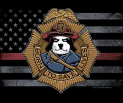 Big Dogs Occupation|Patriotic|BDFD Born To Save Lives Fireman T-Shirt
