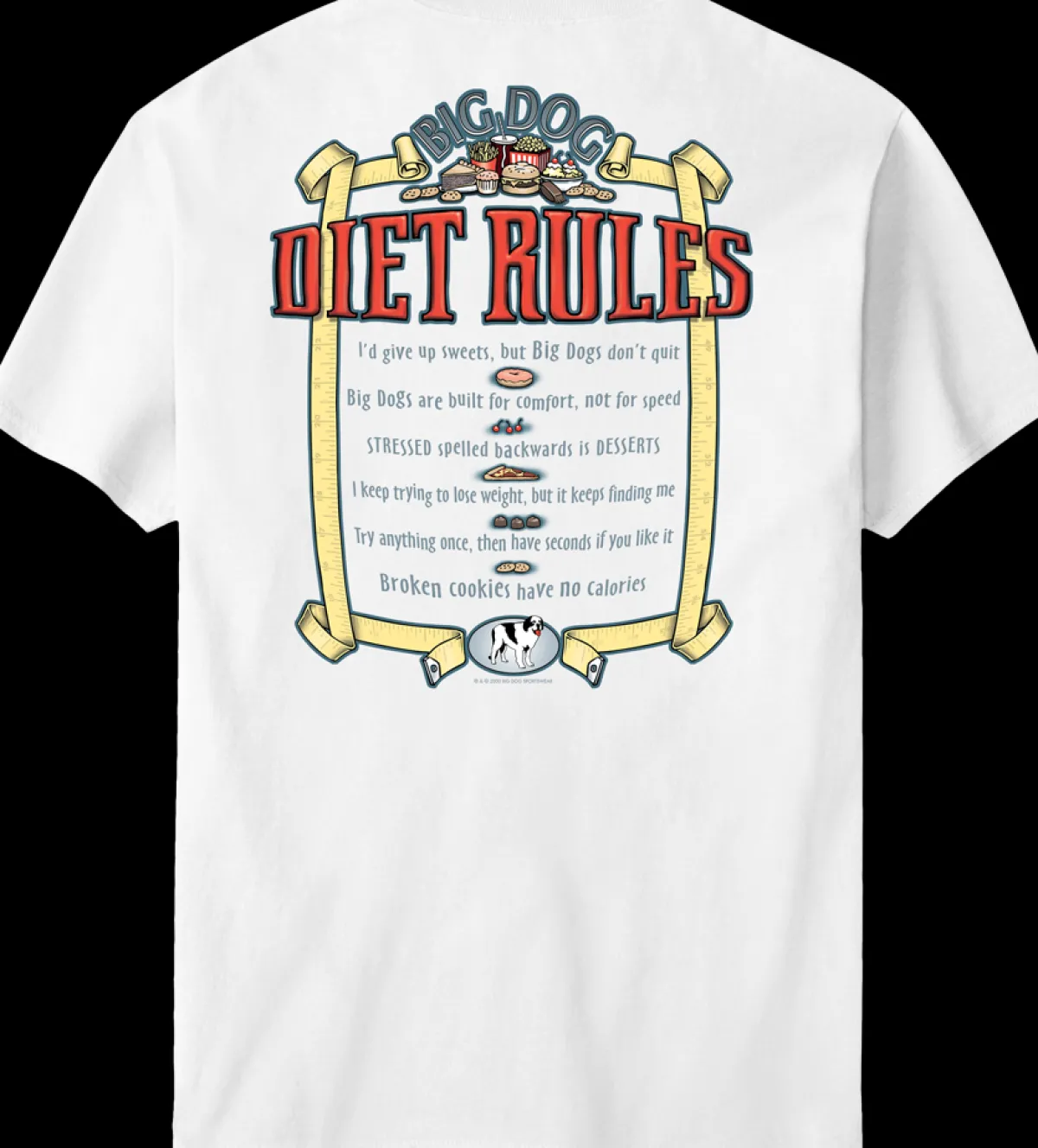 Big Dogs Humor|Big Dog Diet Rules T-Shirt
