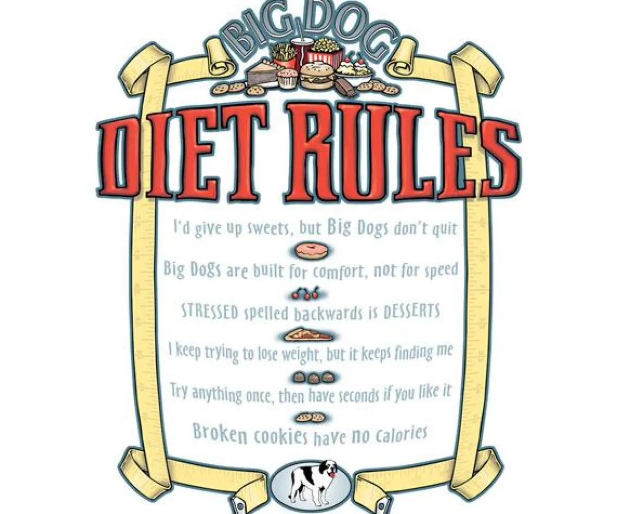 Big Dogs Humor|Big Dog Diet Rules T-Shirt