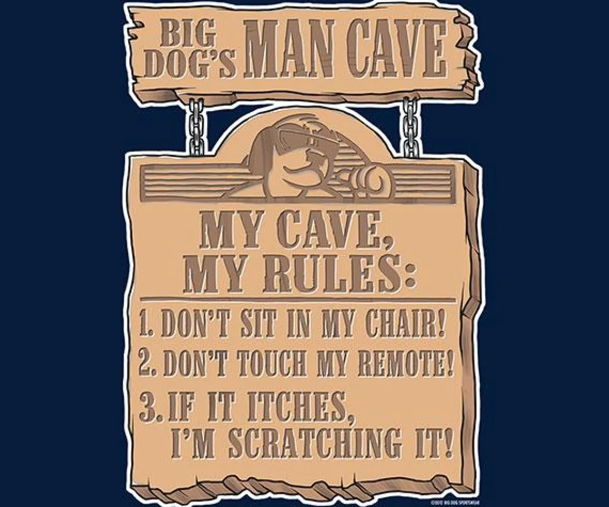 Big Dogs Big Attitude|Big Dog Man Cave Rules T-Shirt
