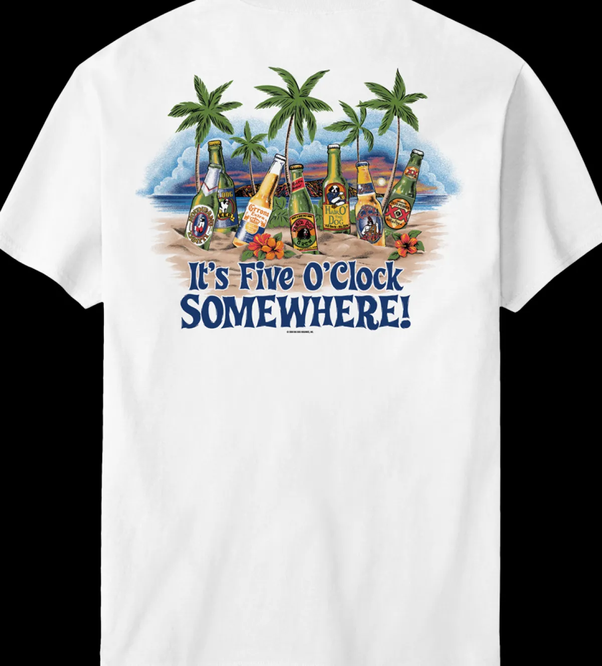 Big Dogs Food & Drink|Classic|Five O Clock Somewhere Beach T-Shirt