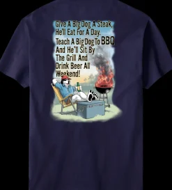 Big Dogs Food & Drink|Give A Big Dog A Steak BBQ T-Shirt
