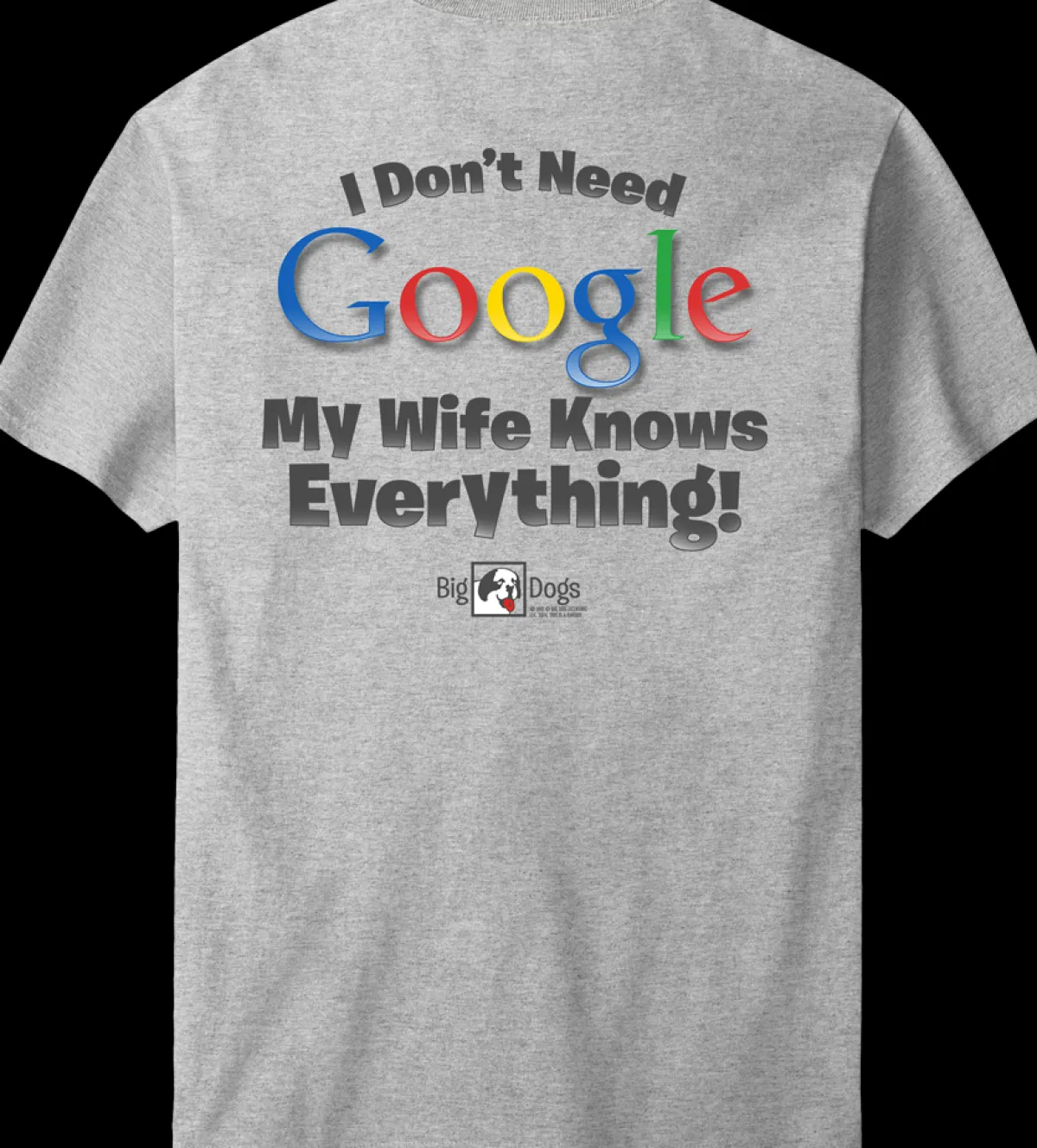 Big Dogs Humor|I Do Not Need Google T-Shirt