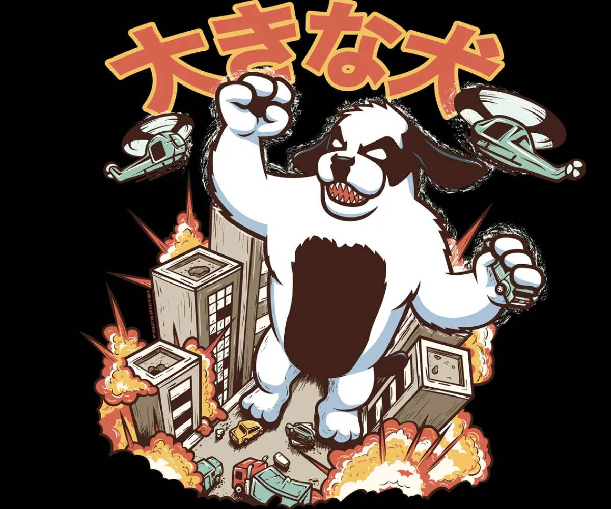 Big Dogs Humor|Kaiju Dog T-shirt