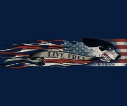 Big Dogs Patriotic|Chest Stripe|Live Free Chest Stripe T-Shirt