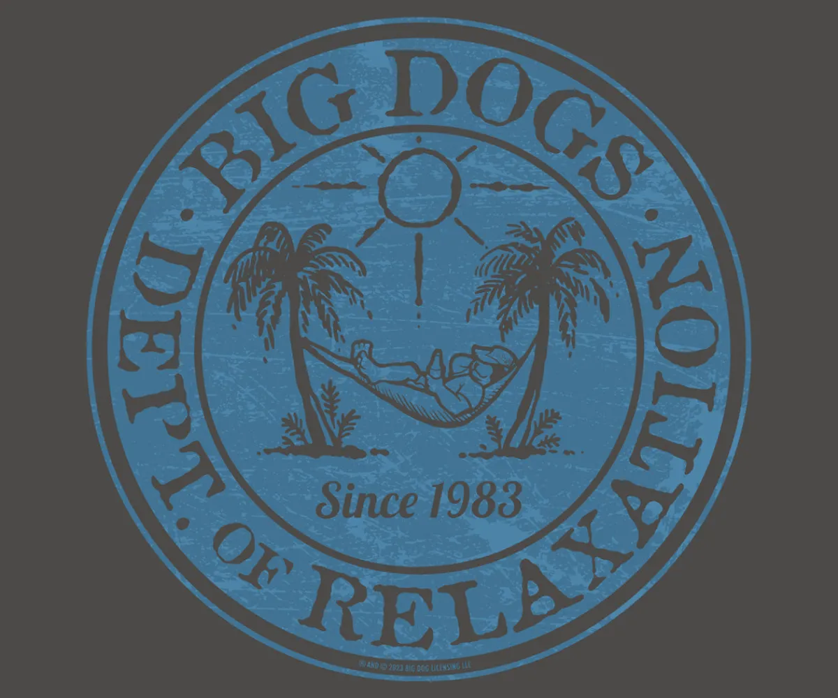 Big Dogs Dept Of Relaxation|Relaxation Badge Denim T-shirt