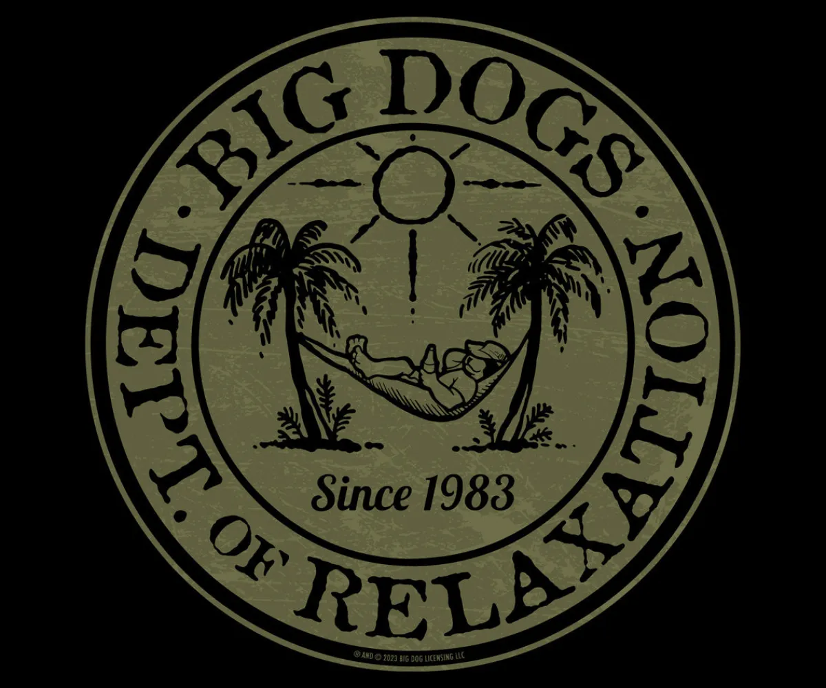 Big Dogs Dept Of Relaxation|Relaxation Badge Olive T-shirt