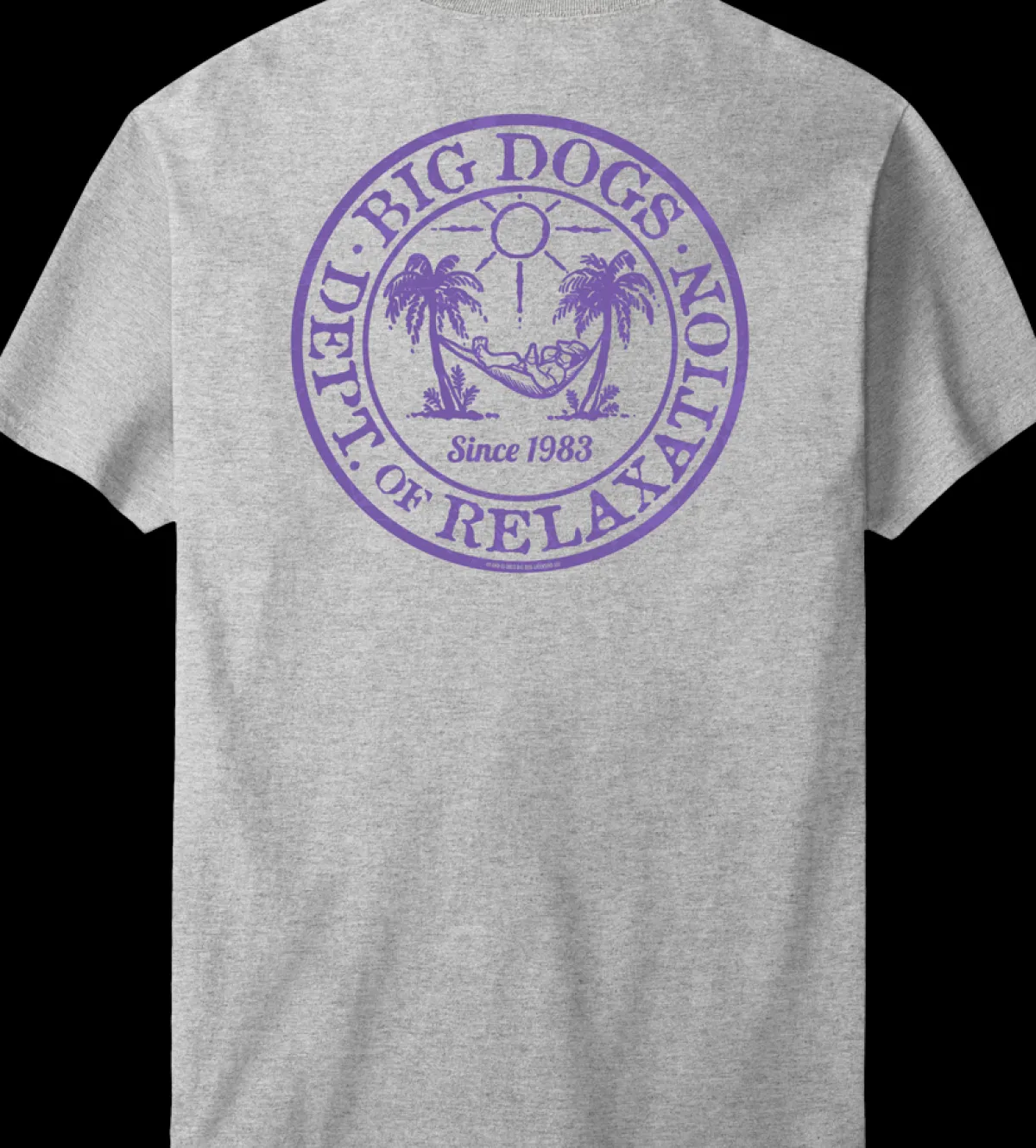 Big Dogs Dept Of Relaxation|Relaxation Badge Purple T-shirt