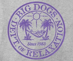 Big Dogs Dept Of Relaxation|Relaxation Badge Purple T-shirt