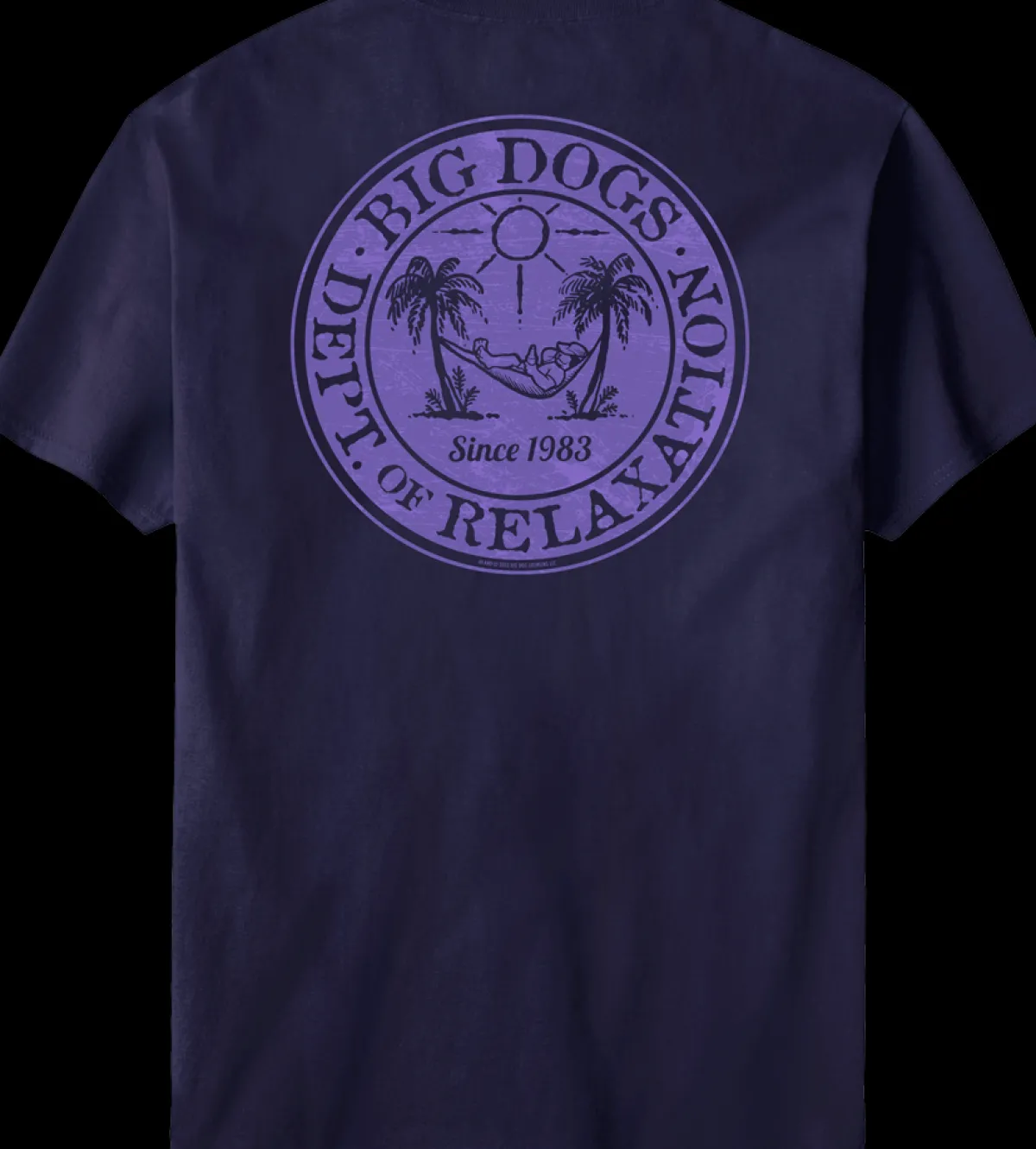 Big Dogs Dept Of Relaxation|Relaxation Badge Purple T-shirt