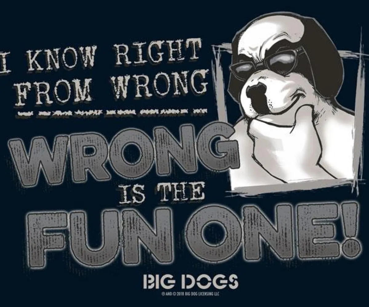 Big Dogs Humor|Right From Wrong T-Shirt