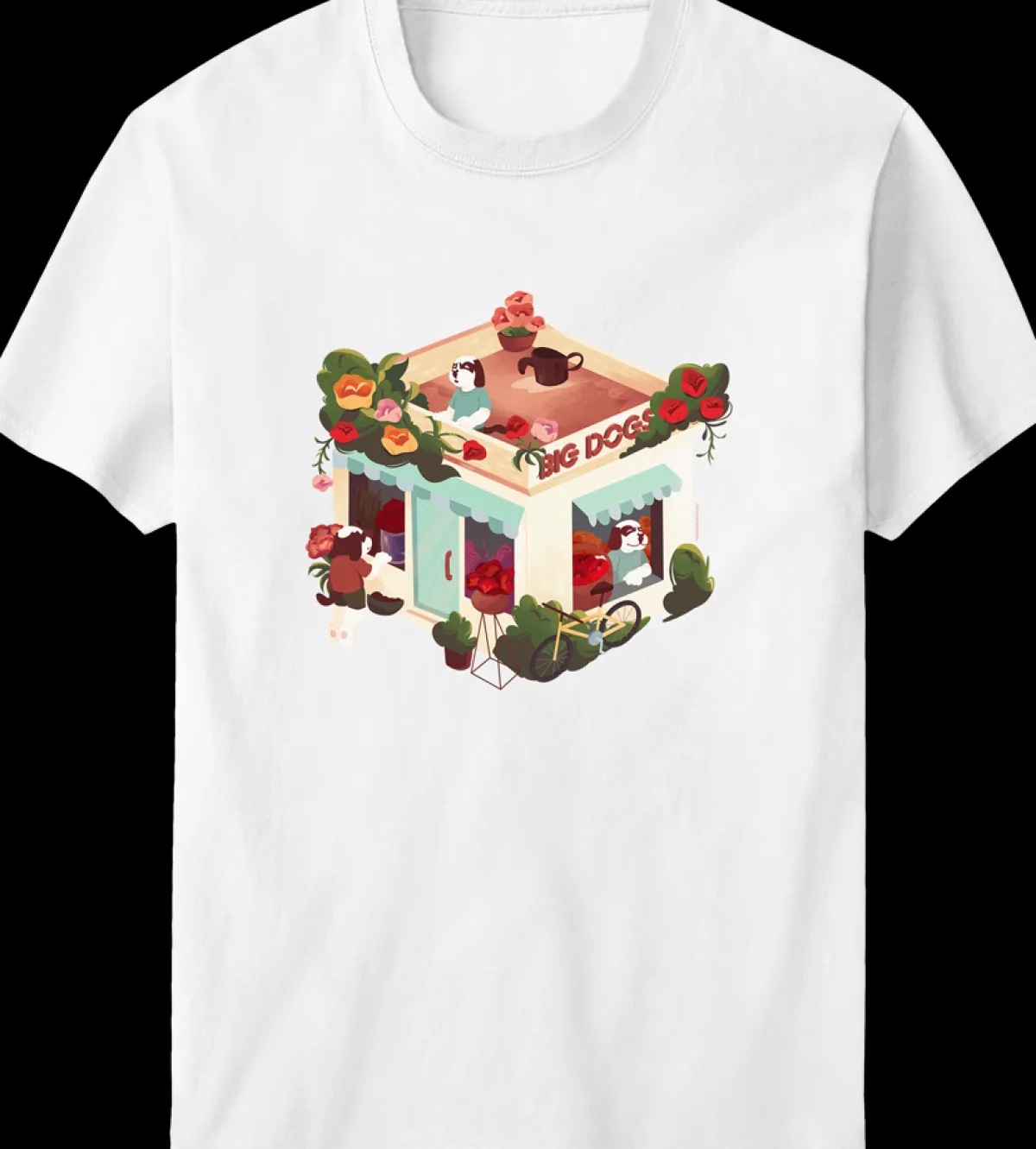 Women Big Dogs Women's Tees|Roses Flower Shop T-shirt
