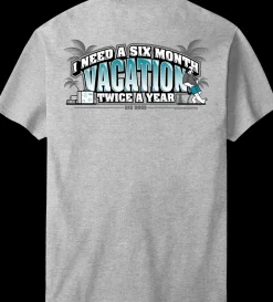 Big Dogs Humor|Classic|Six Month Vacation T-Shirt