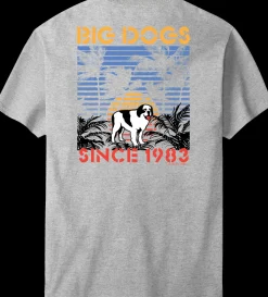 Big Dogs Logo Tees|Sunset Stripe T-Shirt