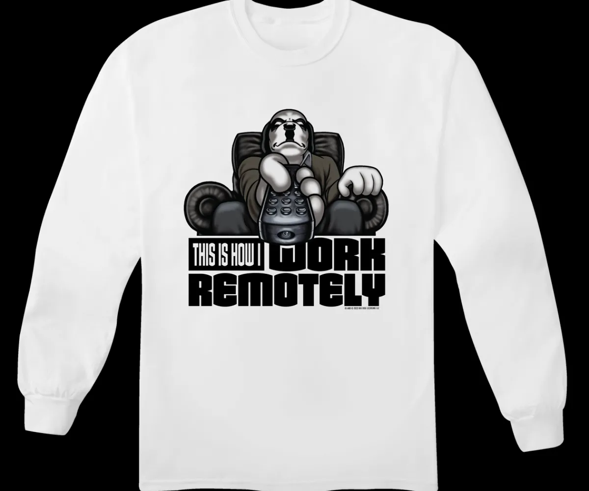 Big Dogs Long Sleeve Tees|Work Remotely Long Sleeve T-shirt